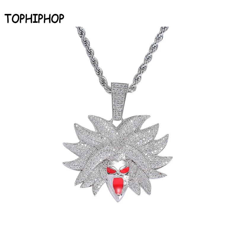 

Hip Hop Cartoon Character Protagonist Avatar Pendant Fashion Hiphop Full Zircon Color Pendant Hip Hop Accessories