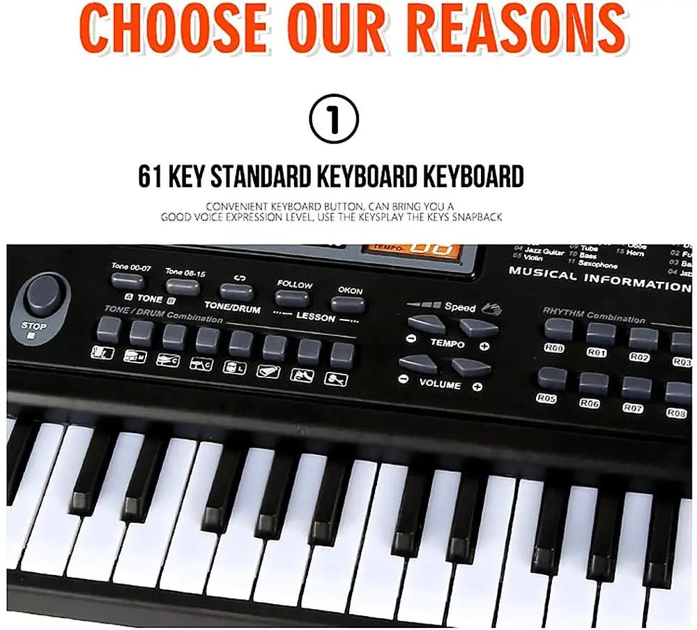 61 Key Keyboard Piano For Kids,Children Portable Electric Organ,Music Electronic Keyboards Piano Educational Toy For Boy Girls