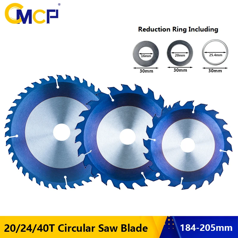 CMCP Nano Blue Coating Circular Saw Blade 184mm 190mm 205mm TCT Saw Blade 20T 24T 40T 48T Carbide Tipped Wood Cutting Disc