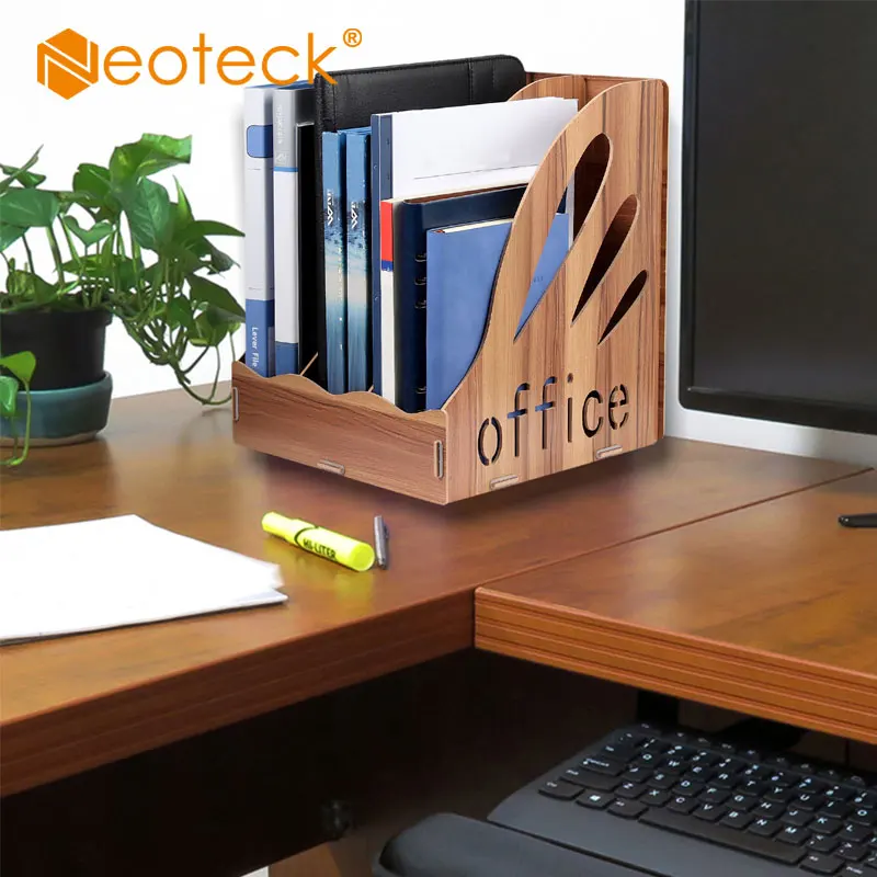 

Neoteck Magazine Rack Files Folder Ultra Modern Simple Style Files Filling Rack Box Desktop Stationery Storage Triple Holder