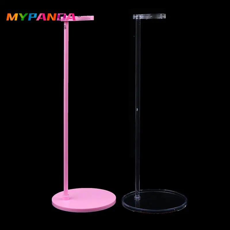 1pc Transparent Clear Pink Color Dolls Toy Stand Support for Dolls Girls Prop Up Model Display Holder Kid Toys