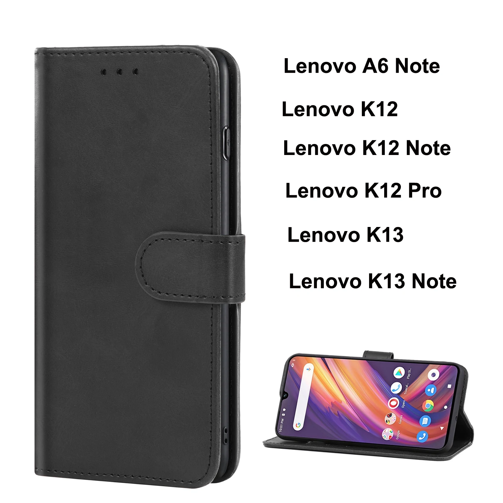 Phone Case For Lenovo A6 Note K12 K12 Note K12 Pro K13 K13 Note Pro Flip Leather Case With Wallet Card Holder Stand Book Cover