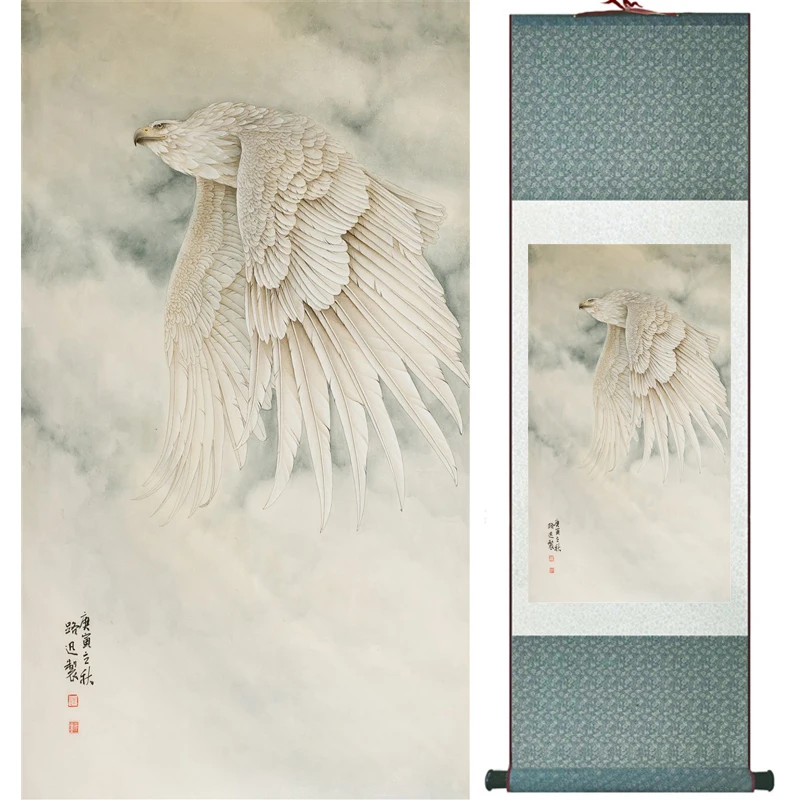 

Eagle painting Home Office Decoration Chinese scroll painting eagle on Pine tree painting eagle picture SCGS2017120322