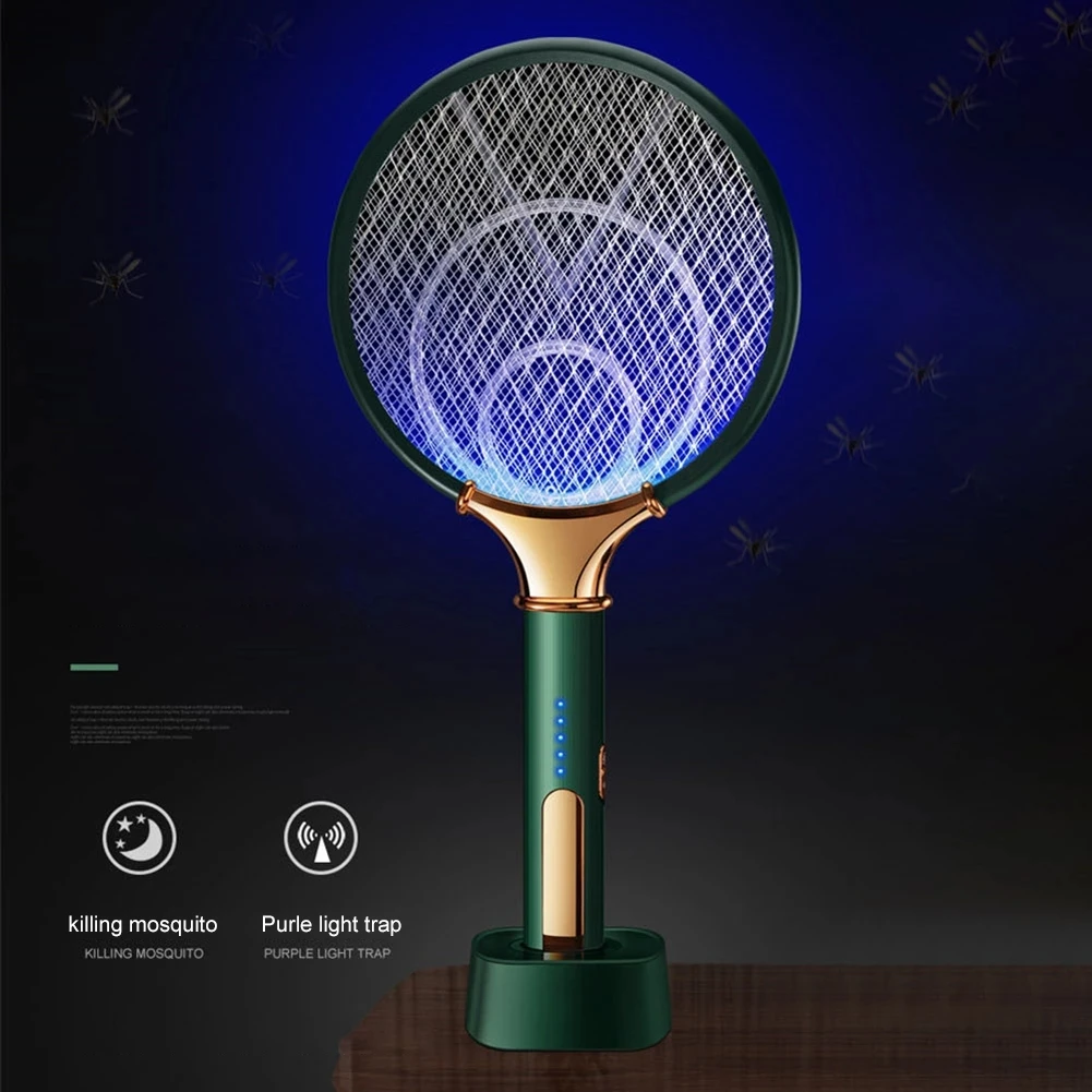 1200mAh Electric Mosquito Swatter LED Rechargeable Anti Fly Bug Zapper Killer  Trap Insect Racket Pest Control Product