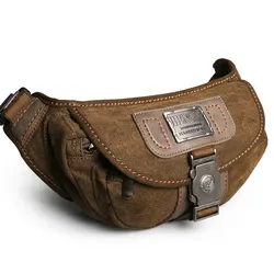 Ruil Retro Men Waist Pouch Wear Resistant Canvas Travel Phone Bag High-Quality Toolkit Vintage Package