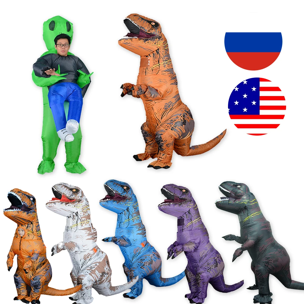 

Inflatable Adult T REX Costume Dinosaur Costumes Blow Up Fancy Dress Mascot Party Cosplay Costume For Men Women Dino Cartoon