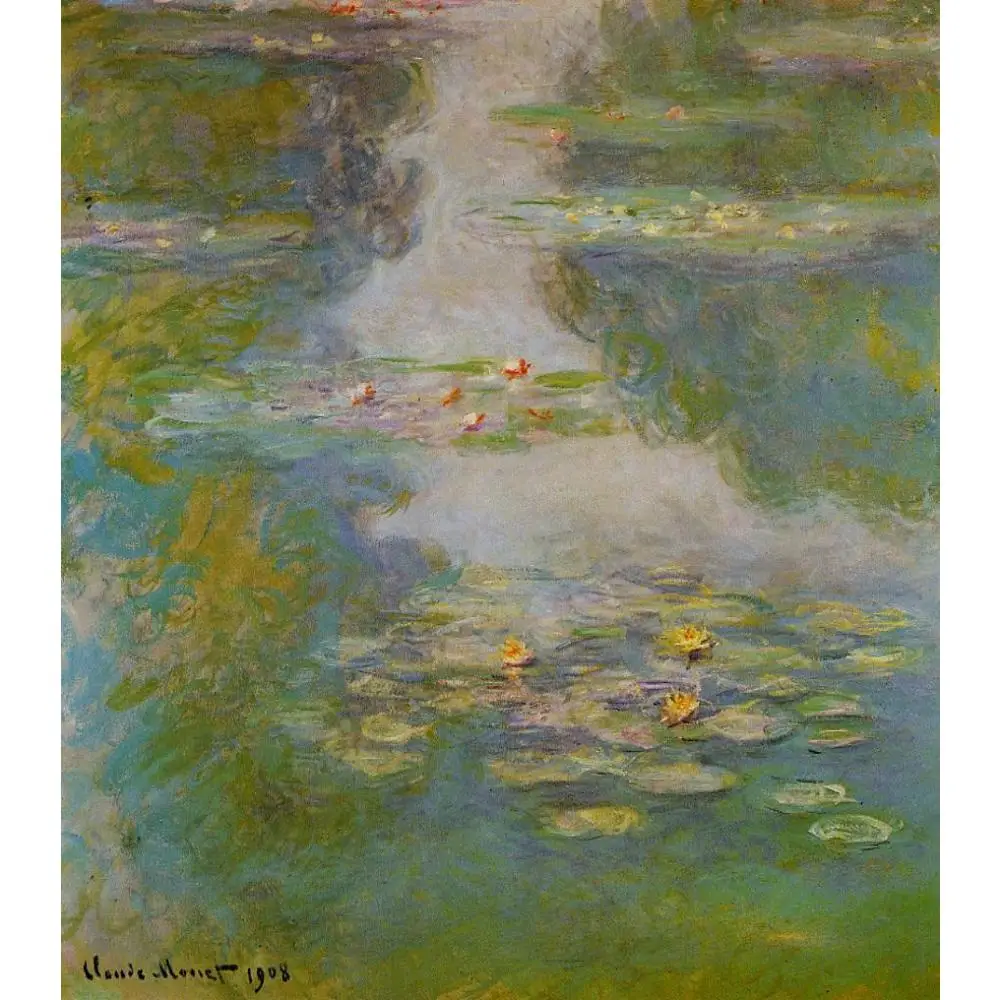 

Famous Canvas Art Oil Painting for Living Room Water Lilies by Claude Monet Hand Painted Reproduction High Quality Home Decor