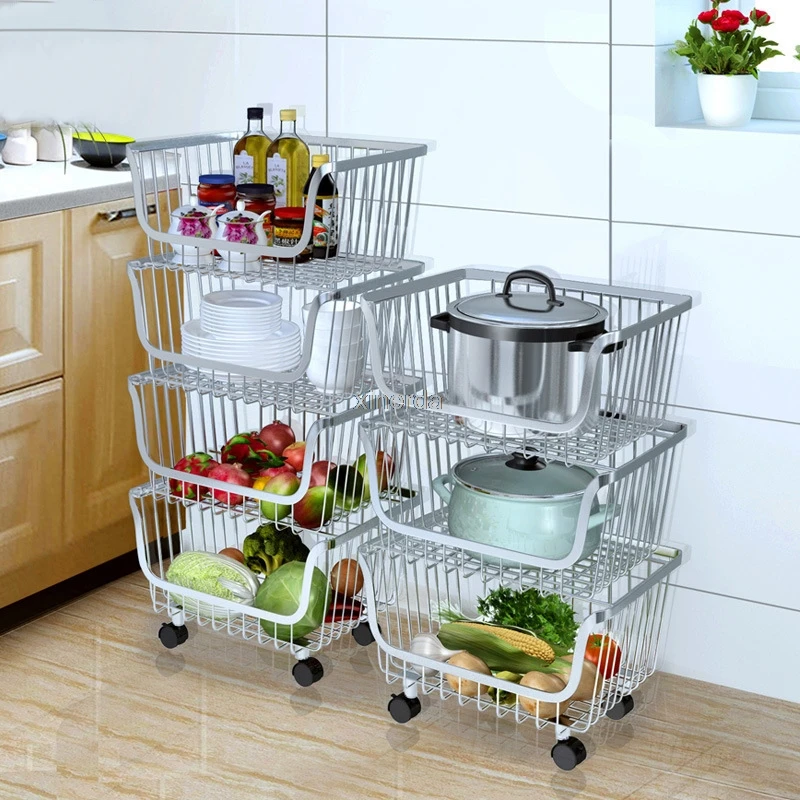 304 Stainless Steel Kitchen Rack, Storage Basket, Household Goods, Fruit and Vegetable Rack, Room Organizer