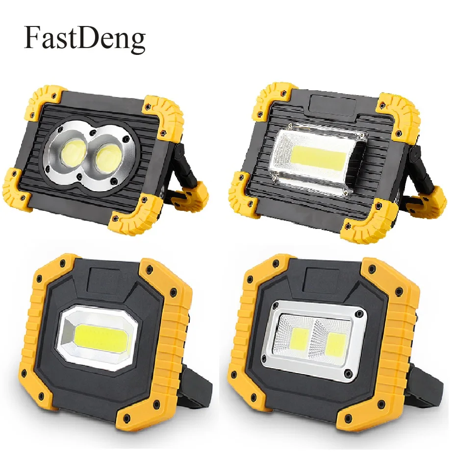 Portable Spotlight 20W Rechargeable LED Work Light Outdoor COB Camping Light for Hiking Working Car Repairing Workshop