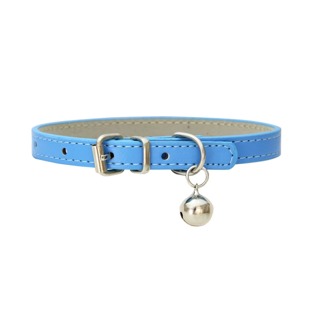 Adjustable Safety Elastic Necklaces Soft PU Leather Pet Collar with Bell for Small Dog Collar Puppy Kitty Pet Product