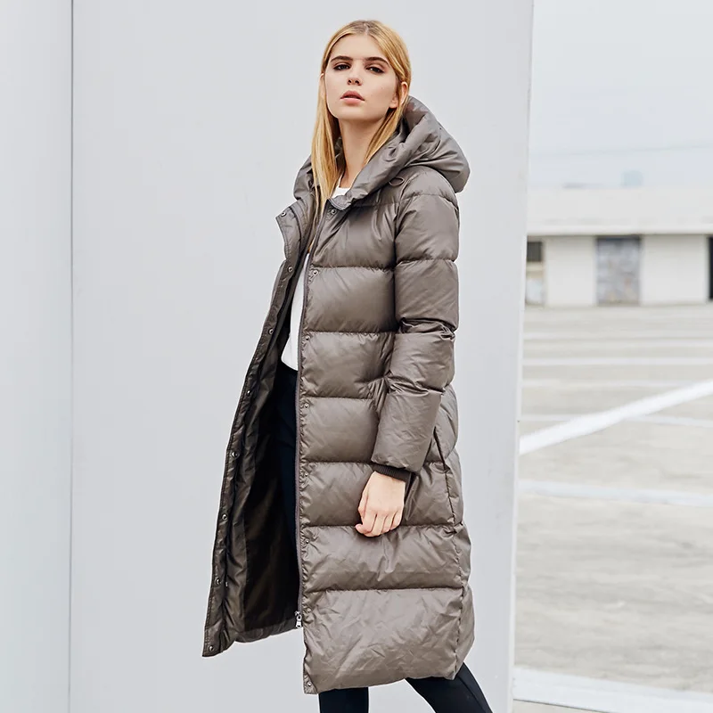 Unten Frauen Winter Jacke Mantel Weibliche Dicken 90% Weiße Ente Unten Jacke Frauen Lange Mäntel Warme Kleidung Mit Kapuze 2021 16Y0303