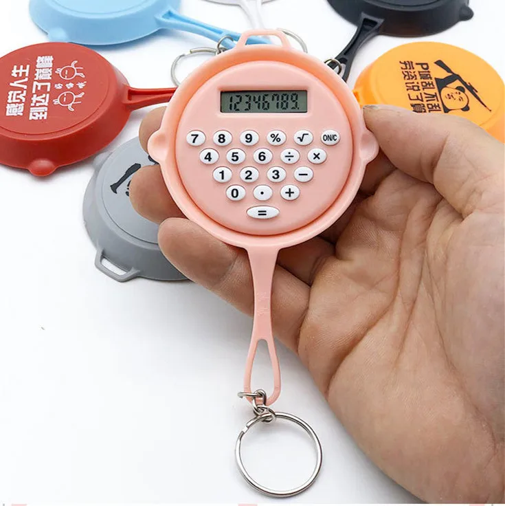 8 digital  multi-color Portable Mini Keychain student Calculator