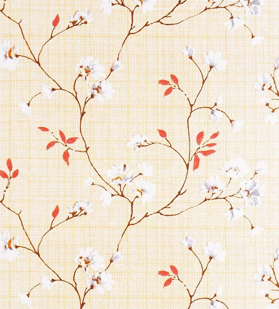 Vinyl Floral Wallpaper Peel And Stick White Flower Red Leaves Self Adhesive Wallpaper Removable Waterproof Decorative Wall Paper