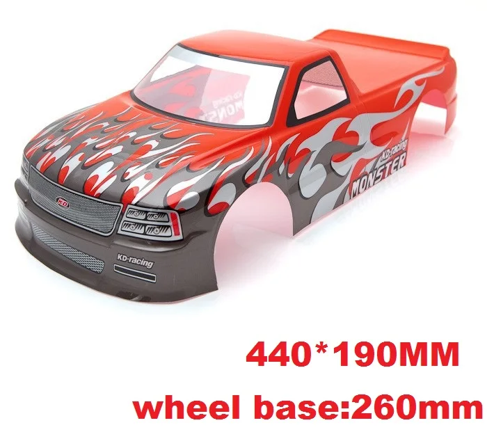 1/10 PVC painted body shell /tail wing/spoiler/ Led lights/Accessories for 1/10  R/C  Truck 94111 94188 94108 94083