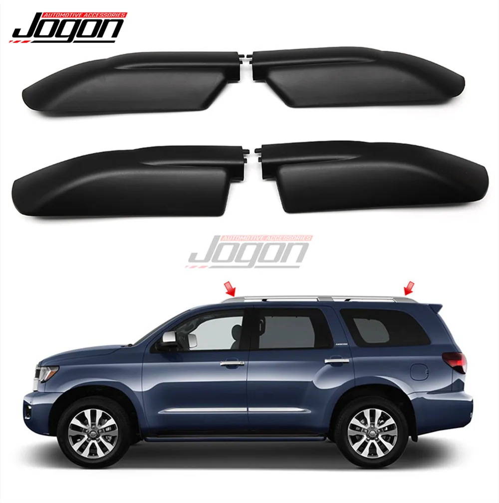 

4pcs ABS Roof Rack Bar Rail End Protection Cover Cap Shell For Toyota Sequioa 2008- 2017 2018 2019 2020 Replace