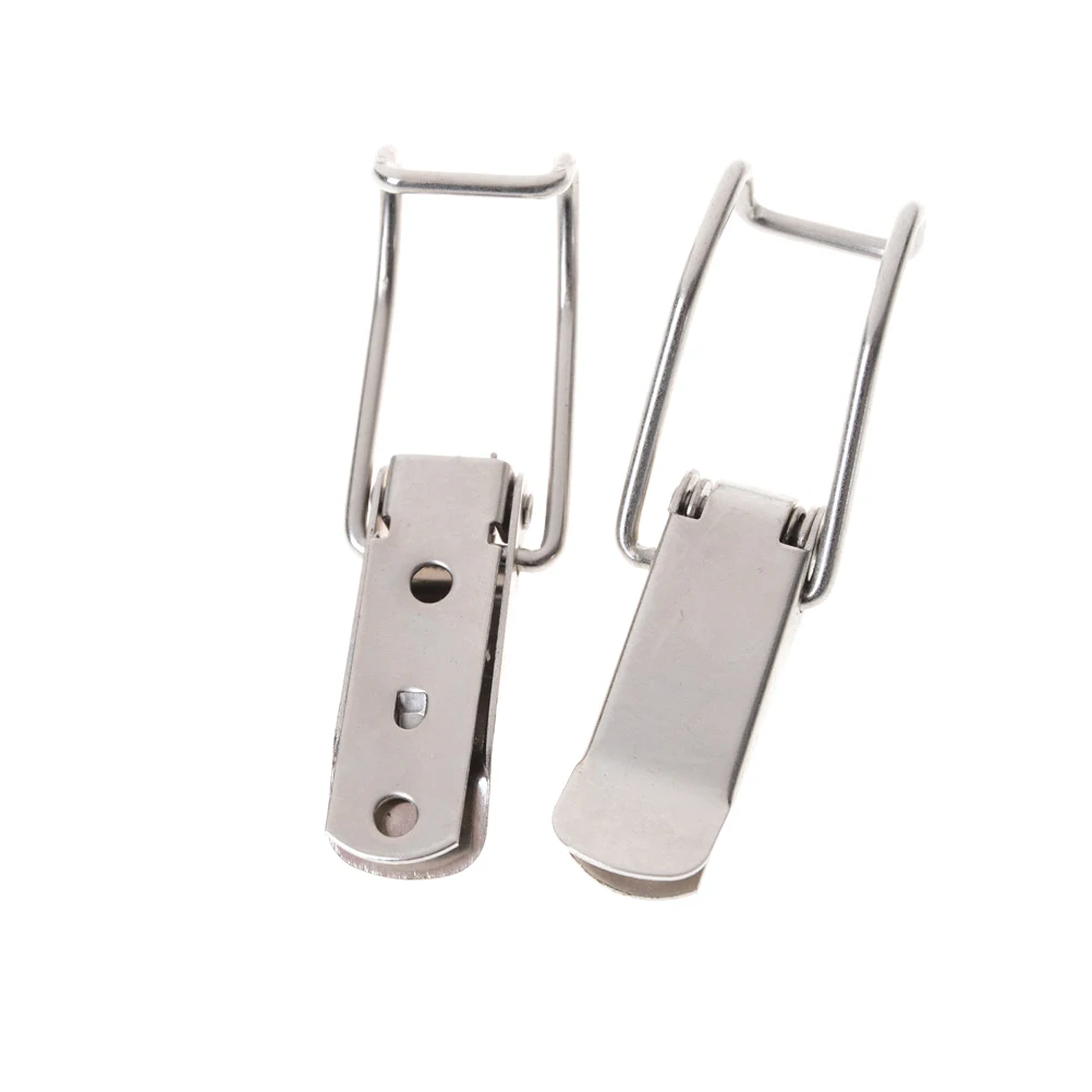 2PCS J115B Hardware Cabinet Boxes Spring Loaded Latch Catch Toggle Iron Hasp For Sliding Door Simple Window Cabinet 74*20mm