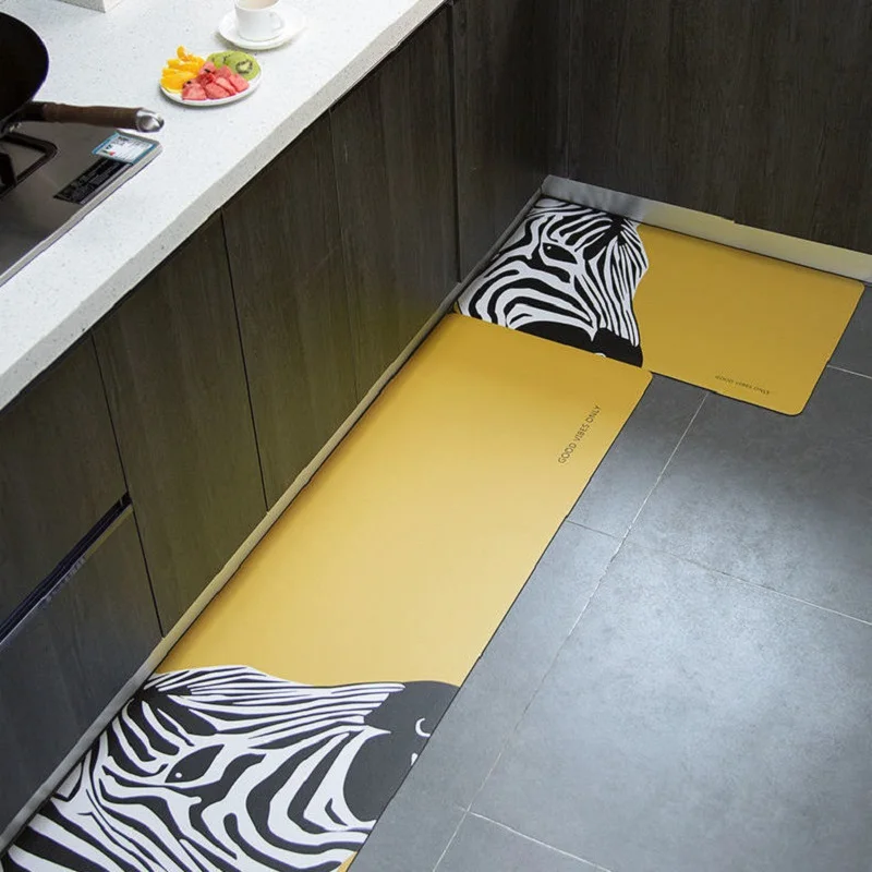 

New PVC Kitchen Mat Bath Carpet Floor Mat Home Entrance Doormat Tape Bedroom Living Room Floor Mats Modern Kitchen