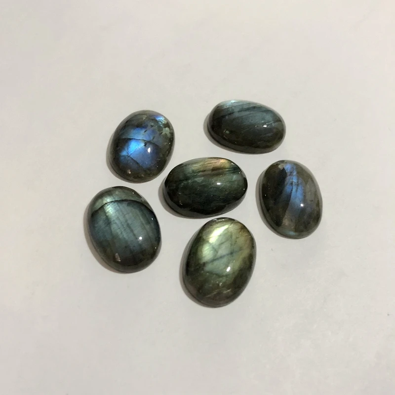 AAA Quality Blue Flash Labradorite Bead Cabochon 14x19mm Oval Gem Cabochons For Jewelry making, 2pcs/pack