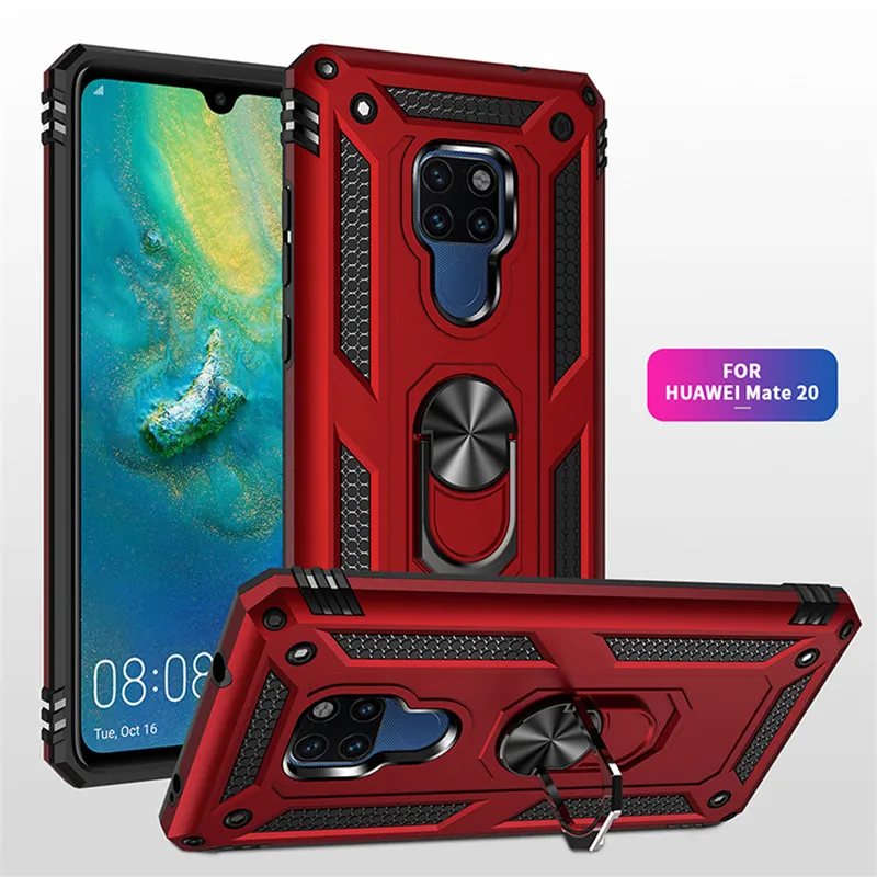 For Huawei Mate 20 Case Magnet Car Ring Stand Holder Case For Huawei Mate 20 Mate20 HMA-L09 HMA-L29 Silicone Bumper Funda Coque