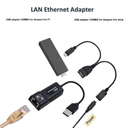 2 AMAZON GEN Ethernet for LAN FIRE or THE 3 2 STOP Buffering TV STICK or Adaptor With USB Connect Video Cable Fire TV Stick