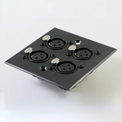 3-pinowy XLR żeński Cannon 86 panel audio ze stopu aluminium Wtyczka rzędowa do studia nagrań ściennych