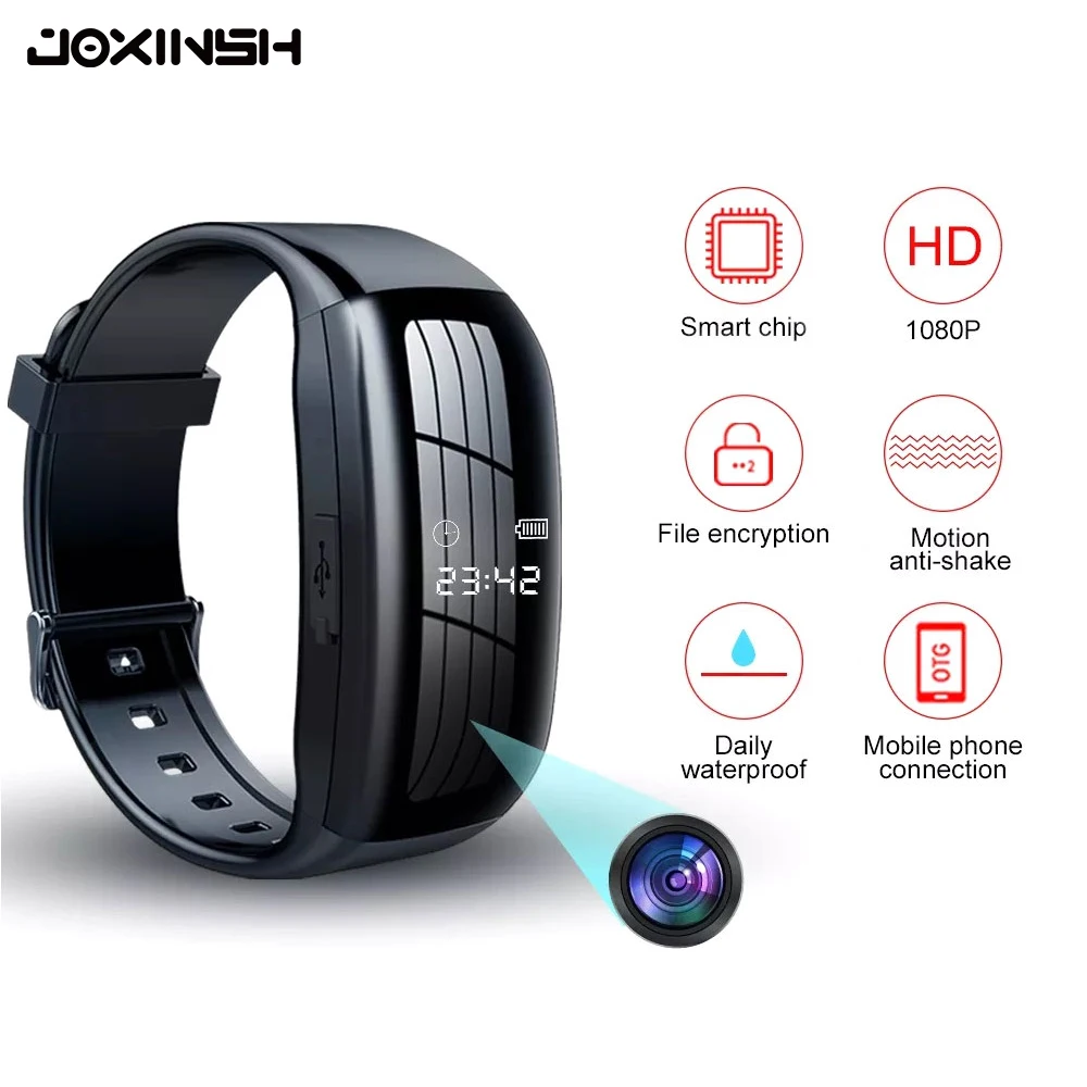 Mini Camera 1080P HD DV Small Cam Audio Voice Video Recorder Bracelet Micro Camcorder Wristband  Support Hidden TF Card