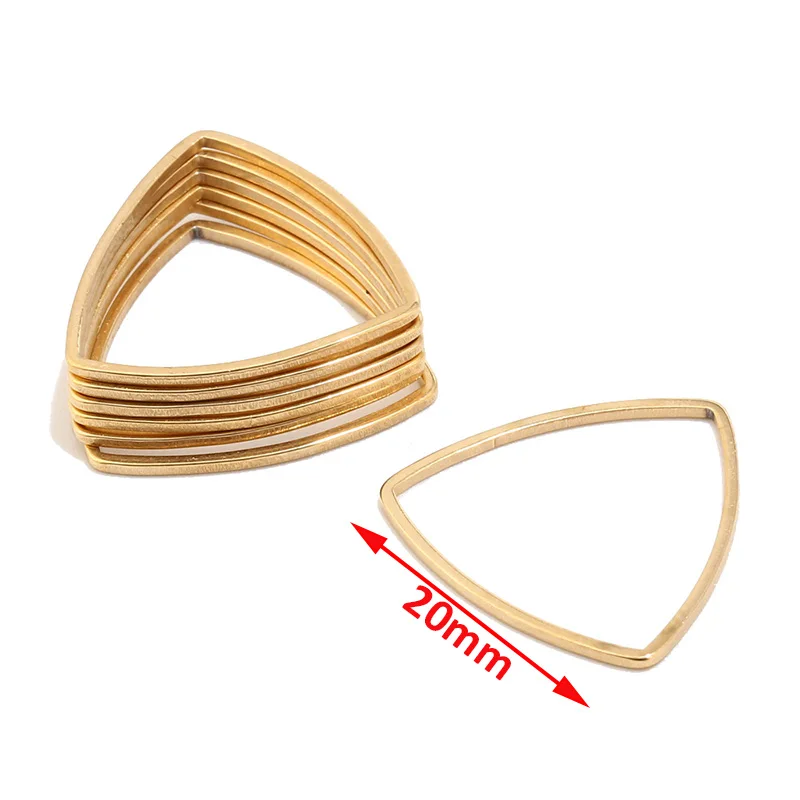 10Pcs/lot Stainless Steel Waterdrop Square Charms Gold Earring Connector Charm for Jewelry Making