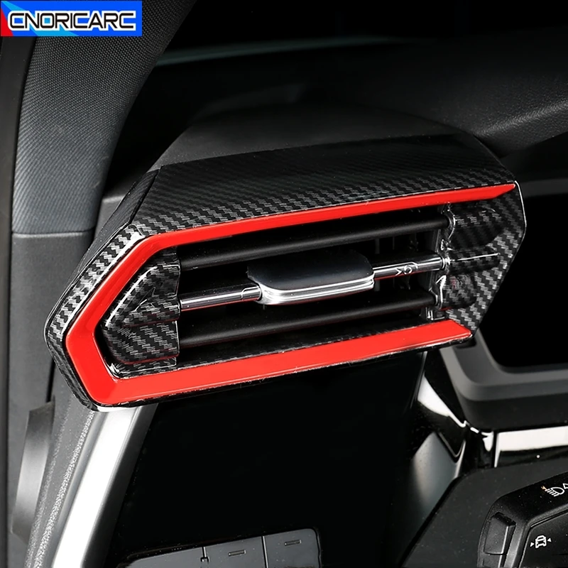 

Car Dashboard Side Air Condition Outlet Vent Frame Decoration Cover Trim For Audi A3 8Y 2021-2022 LHD Carbon Fiber Color Sticker