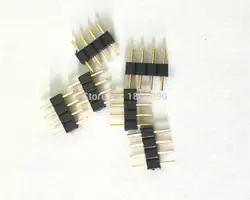 10pcs/lot Connector Adapter 4 Pin Needle Male to male Type Double 4Pin RGB RGBW For 3528 5050 SMD Led Strip Light JQ