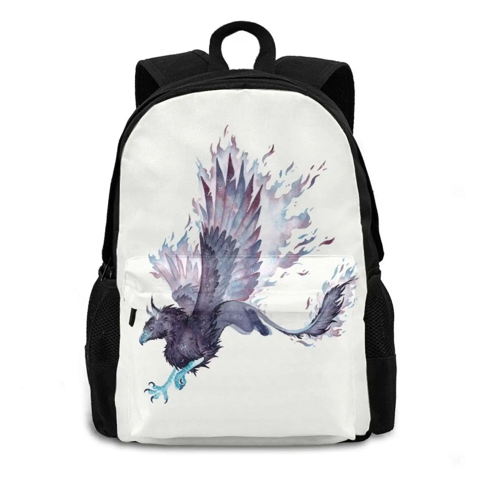 Space School Bags Travel Laptop Backpack Ghost Celestial Flying Griffin Nebula Space Spirit Watercolour Watercolor