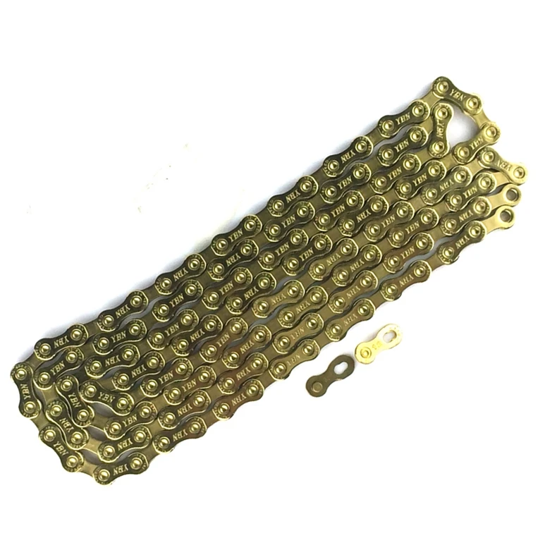 YBN Bicycle Chain Ultralight Black Gold Silver Half All Hollow 10 11 12 Speed Chain MTB Mountain Road Bike Chain for Shimano