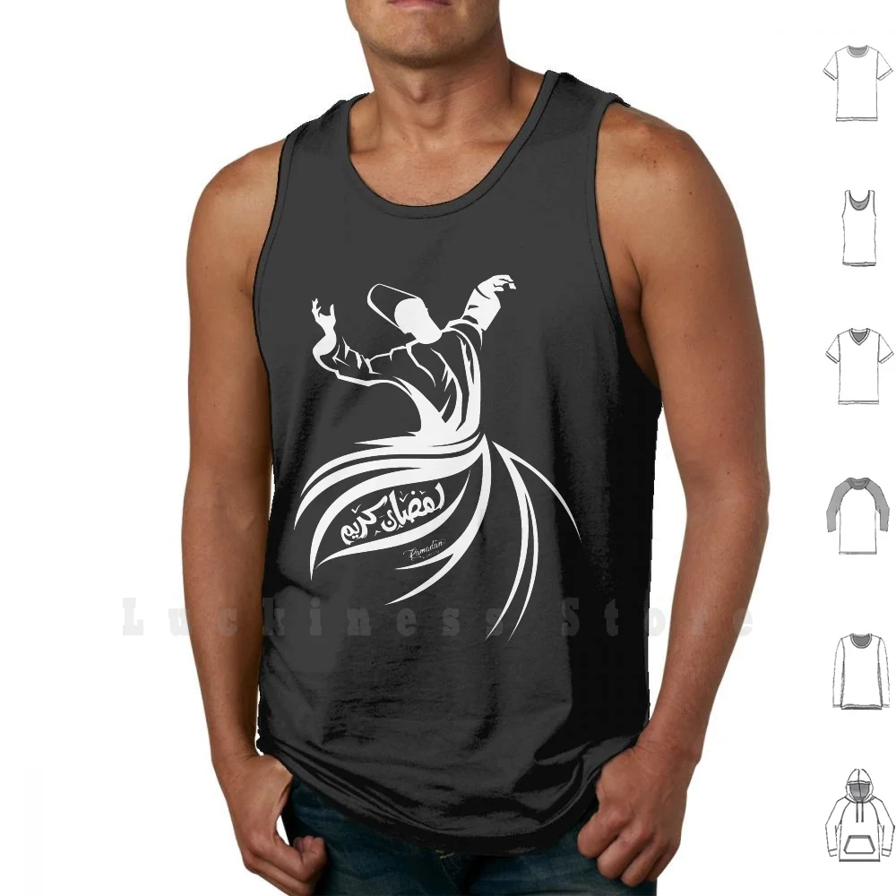 Islamic Sufi Ramadan Kareem Tank Tops Vest 100% Cotton Sufi Dance Religion Muslim Turkey Vector Shilhouette Ottoman Islamic