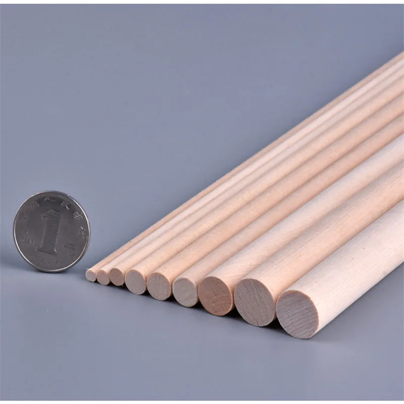 5pcs DIY Handmade Sand Plate Building Model Material White Birch Wood Cylindrical Log Stick Round Rod Original Color