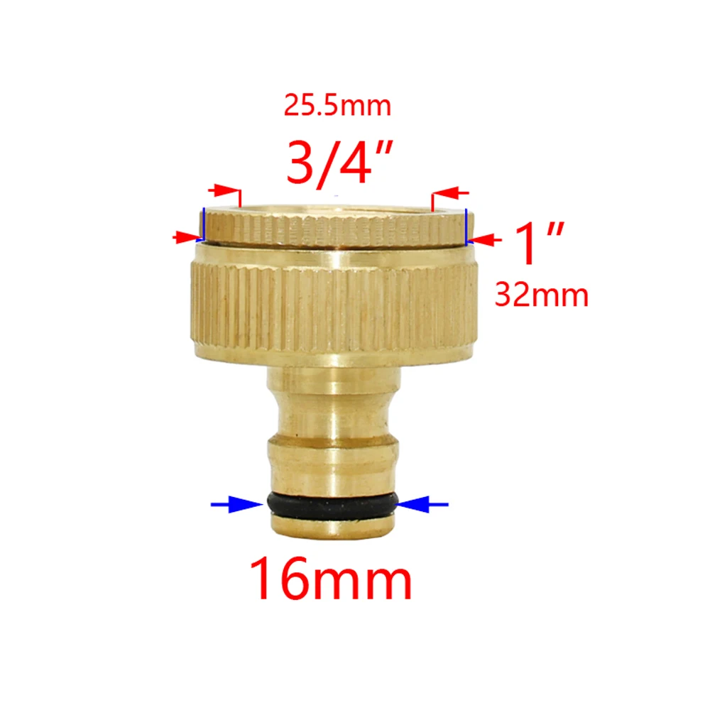 Adaptador de latón para riego de jardín, accesorios de conector rápido para manguera de cobre por goteo, rosca de 1 pulgada, 1/2, 3/4, 5/8, 1 pieza