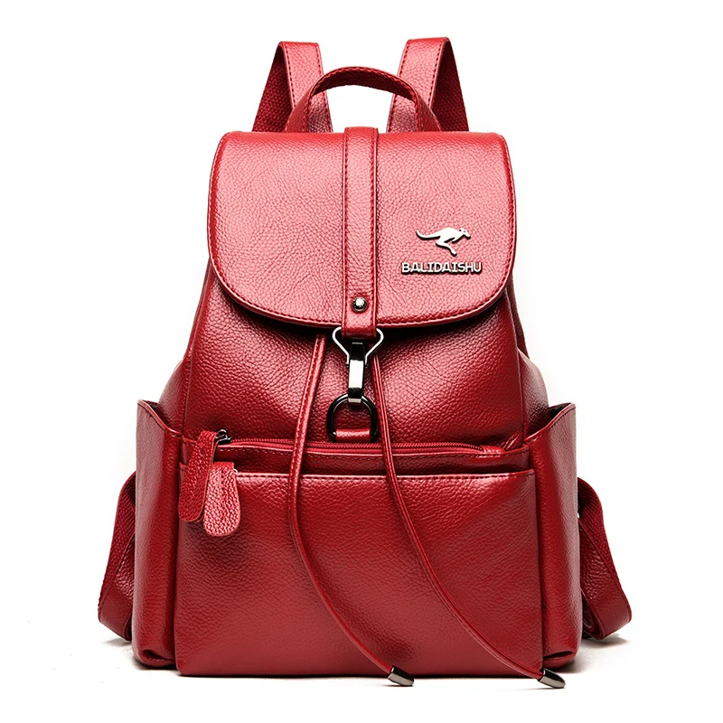 

Fashion Women Pu Leather Backpacks High Quality Female Vintage School Bag For Girls Travel Shoulder Bagpack