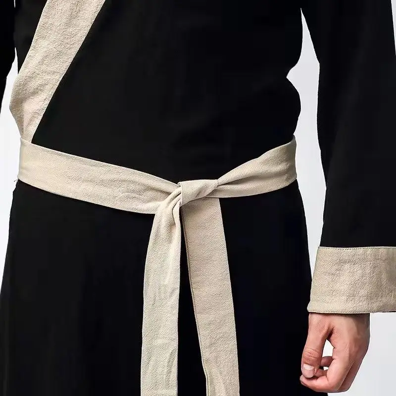 Grey Black Hinese Sword Full Tang Hanfu Men Chinese Traditional Gown for Men Chinese Costume