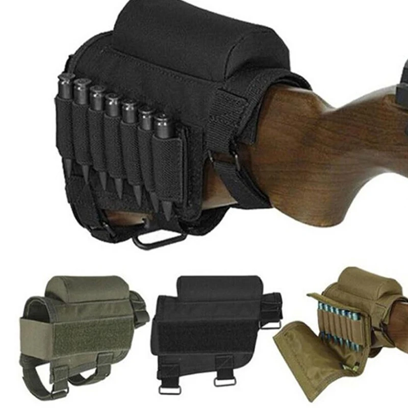 Tactical Rifle Cases Cheek Rest Riser Adjustable Cartridges Hunting Carrier Nylon PouchBullet Holder Bag Shell Buttstock Ammo