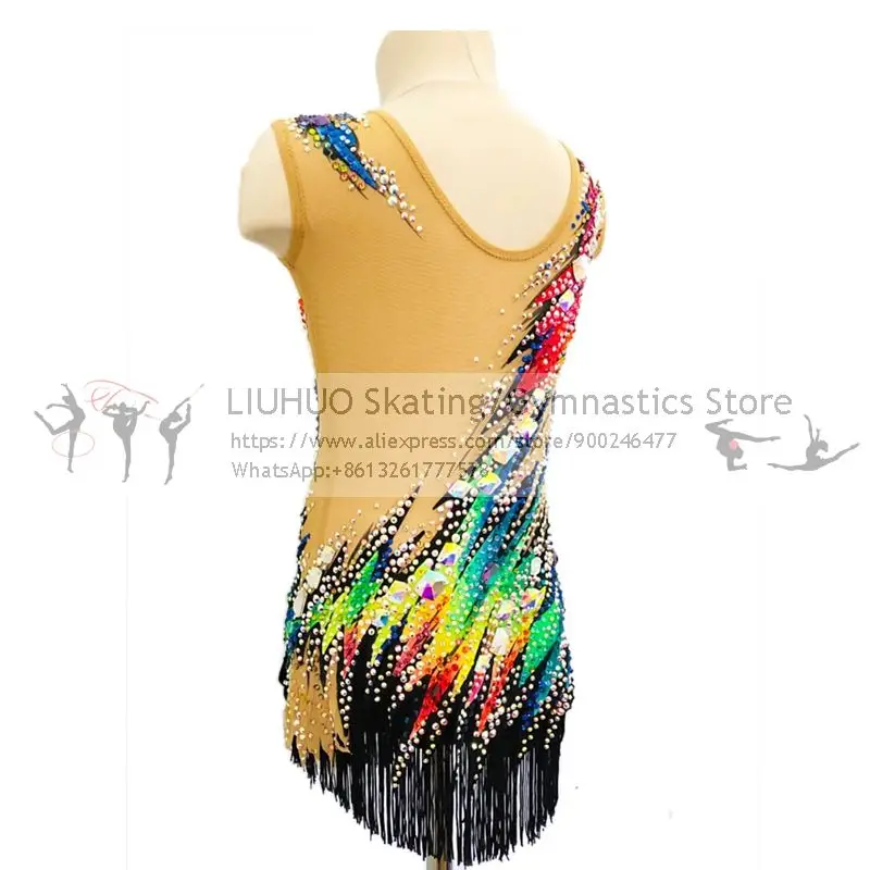 Ice Skating Dress Girls Teens Rhythmic Leotards New Design Kids Figure Skating Dress Leotard Artistic College Costume Multicolor