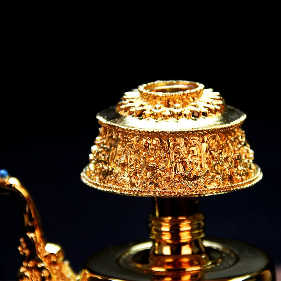 Buddhist Supplies Tibetan Gold Gilt Ben Pakistan Pot Handmade Water Bottle Water Supply Cup Trumpet