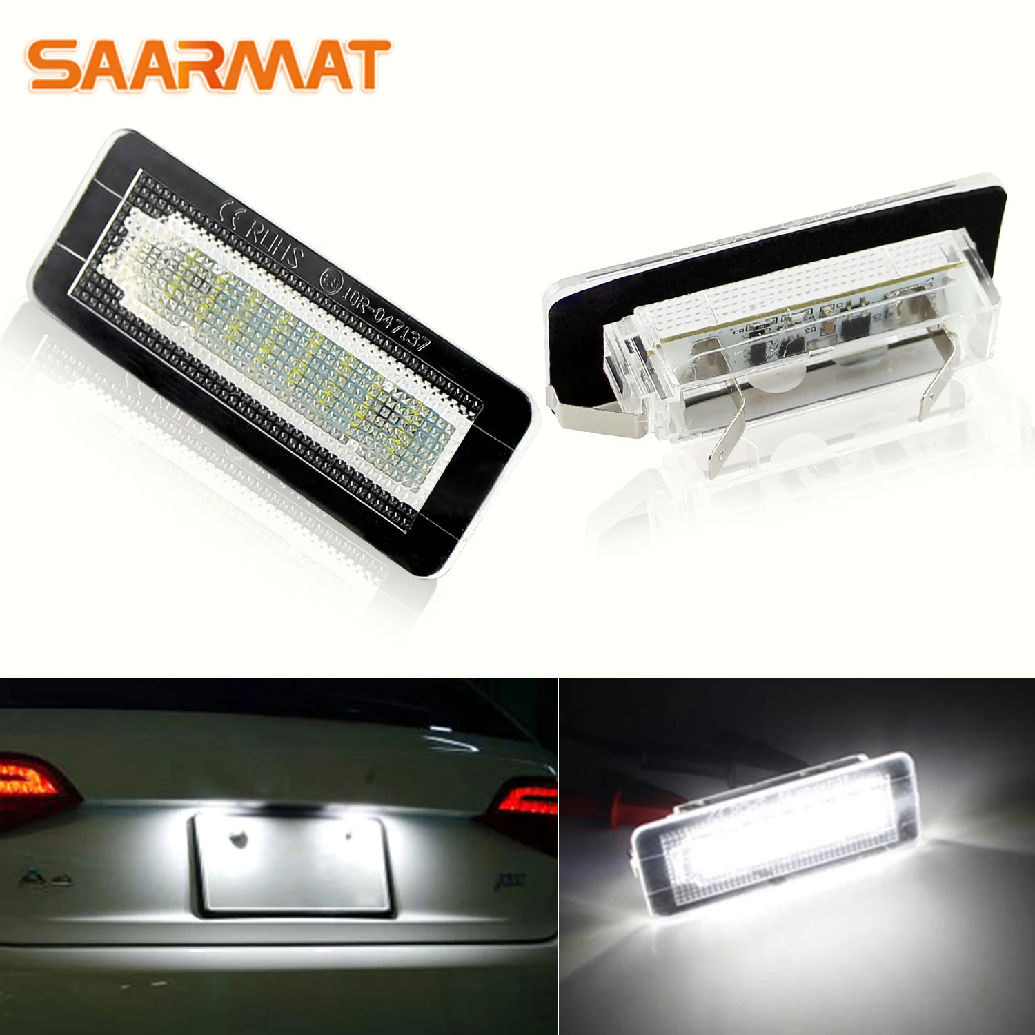 

2 pcs Number License Plate Light Lamp plug and play without error For Benz Smart For two Coupe Convertible 450 451 W450 W453