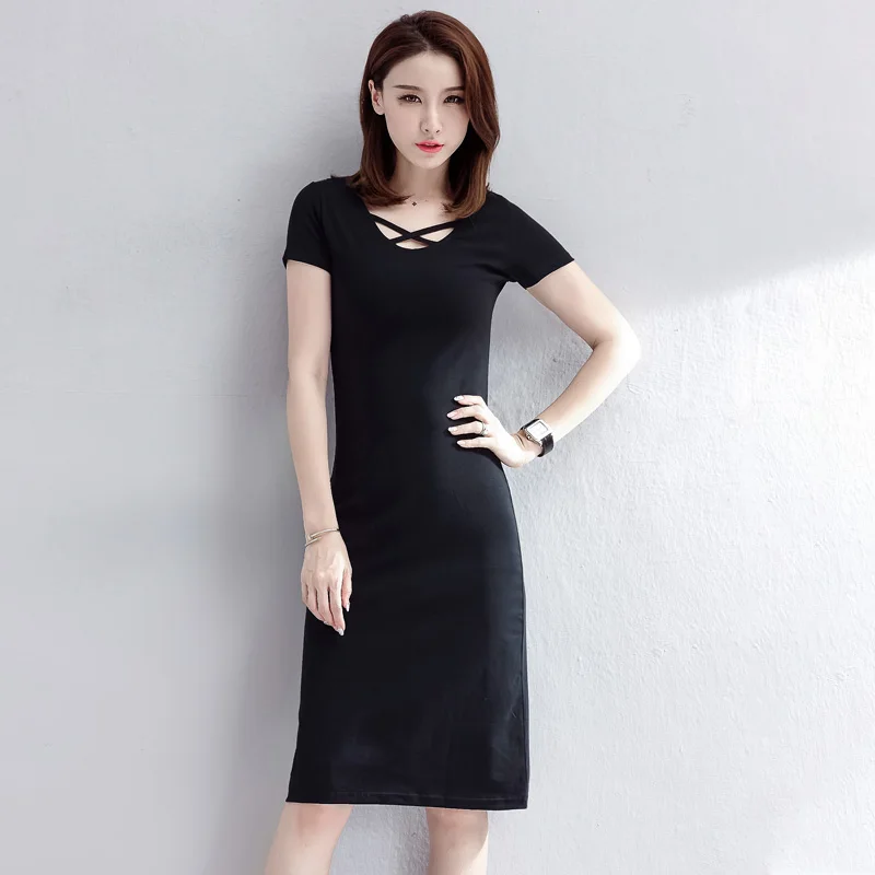 Spring summer Woman Cotton Soft Short Sleeve Dress Casual Satin Sexy Camisole Elastic Female Home Beach Dresses