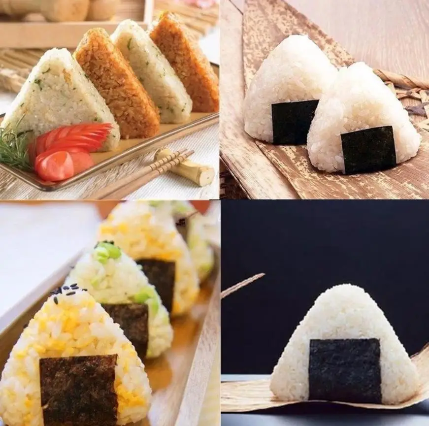 4 sztuk/zestaw DIY forma do Sushi Onigiri kulka ryżu żywności naciśnij trójkątne do robienia Sushi Mold Sushi Kit japoński kuchnia akcesoria Bento