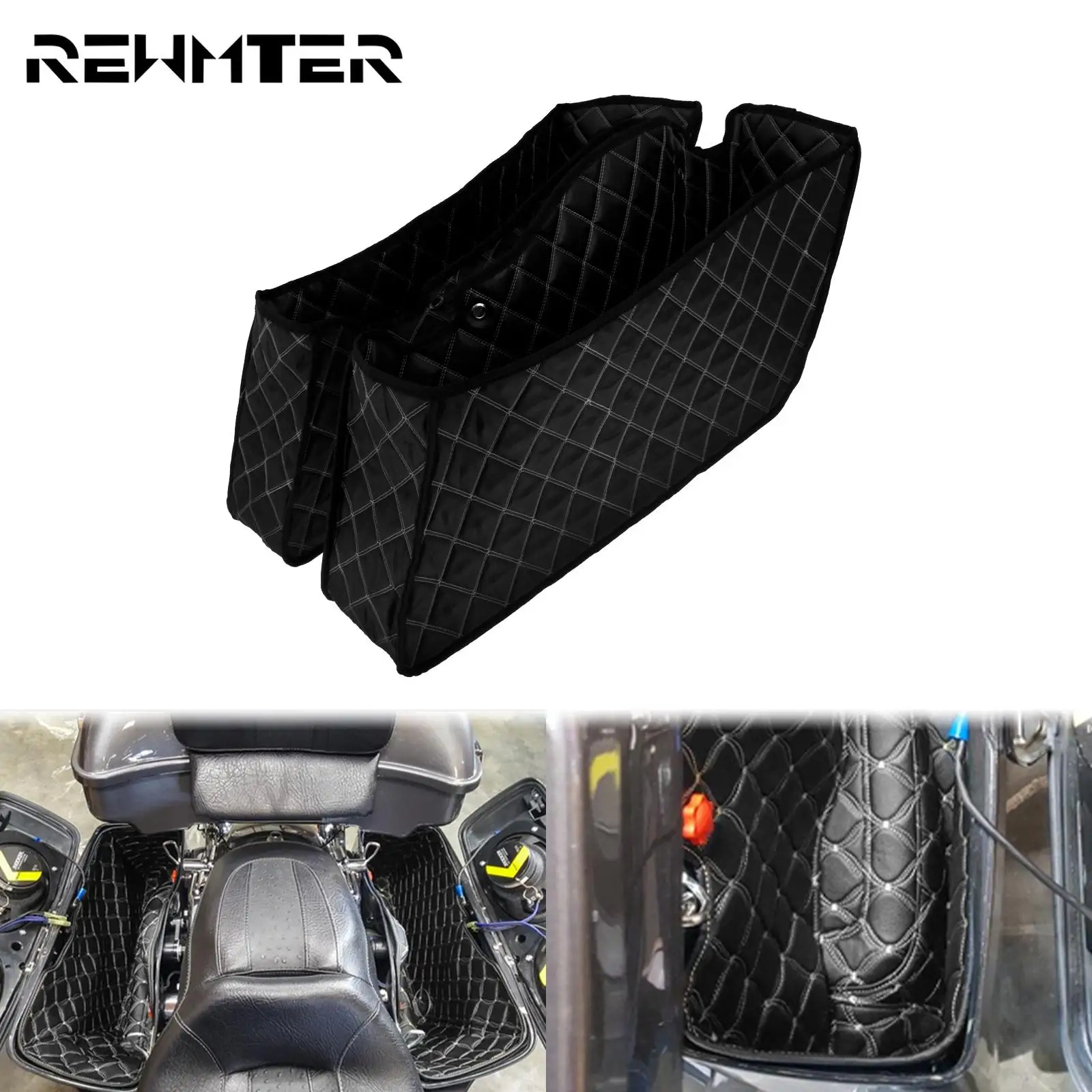 Motorcycle Waterproof Saddlebag Insert Carpet Liners Extended Storage Bags For Harley Touring Road King Street Electra Glide FLH