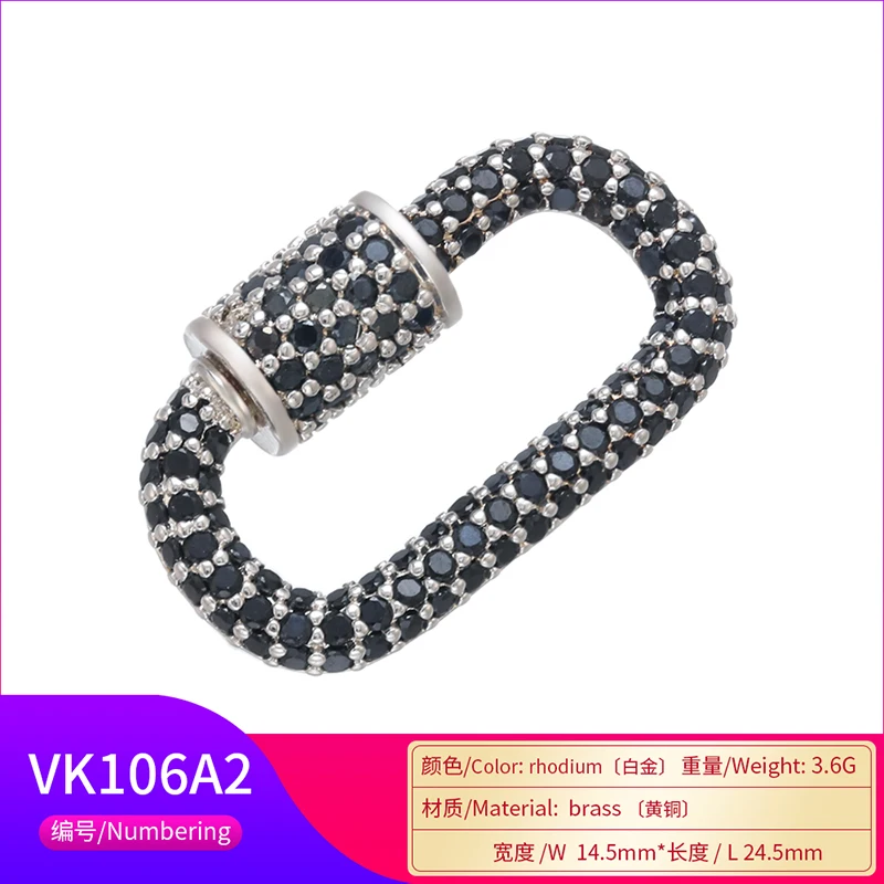 Pavé-Zirkonia 18K vergoldeter Karabinerverschluss DIY Schmuckzubehör für handgefertigte Halsketten- und Armbandkomponenten Schraubverschluss: VK106 – Detail 22