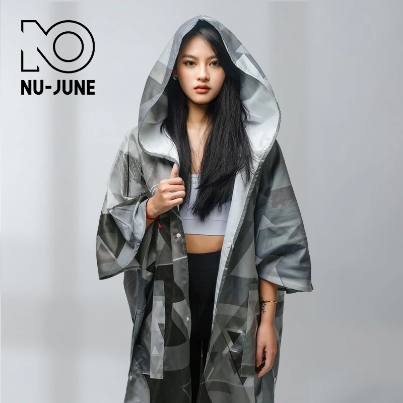 Nu-june szybkie suszenie zmiana szata ręcznik plażowy Outdoor Sports ręcznik kąpielowy z kapturem Poncho miękka plaża ręczniki kąpielowe płaszcz