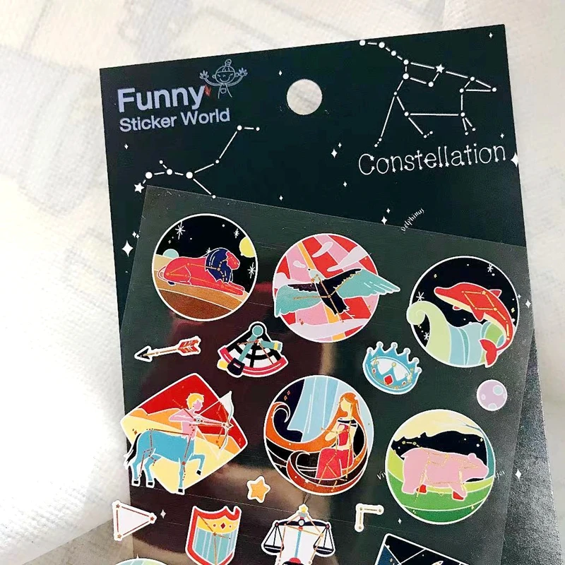 Aesthetic Constellation Stickers Korea DIY Journal Sticker Scrapbooking Diary Decoration Stationery Card Making Craft Supplies