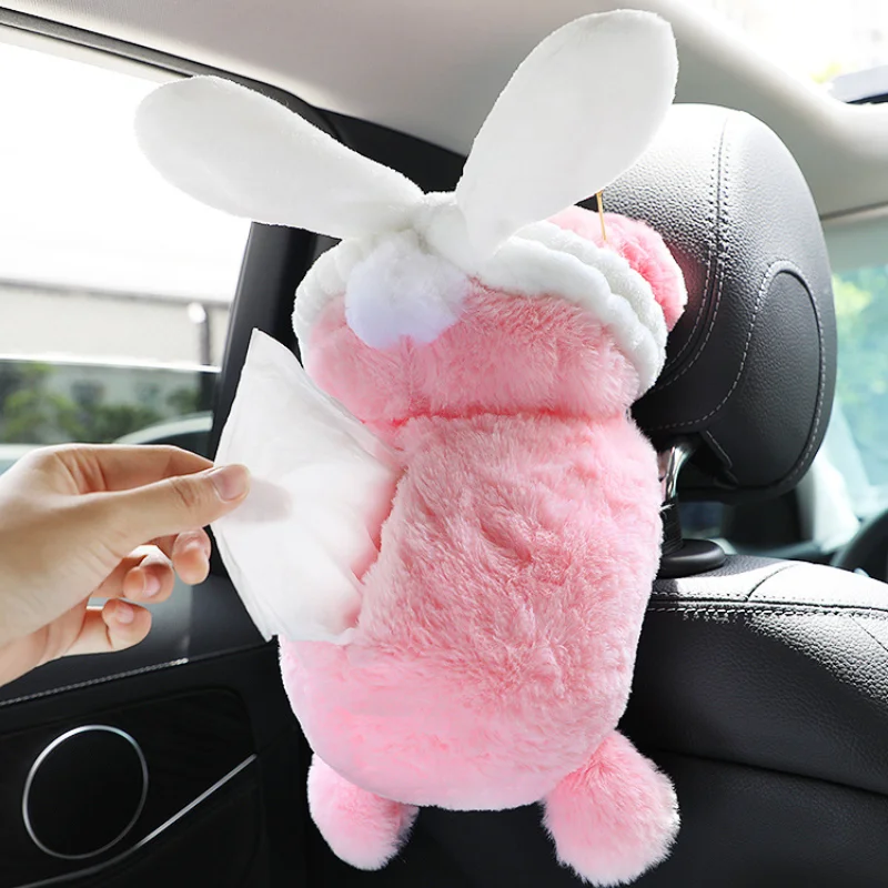 1Pcs Delicacy Kawaii Tissue Box Yellow Duck Lalafanfan Toy Stuffed Plush Hanging Storage Doll Cartoon Car Decorative Napkin Case