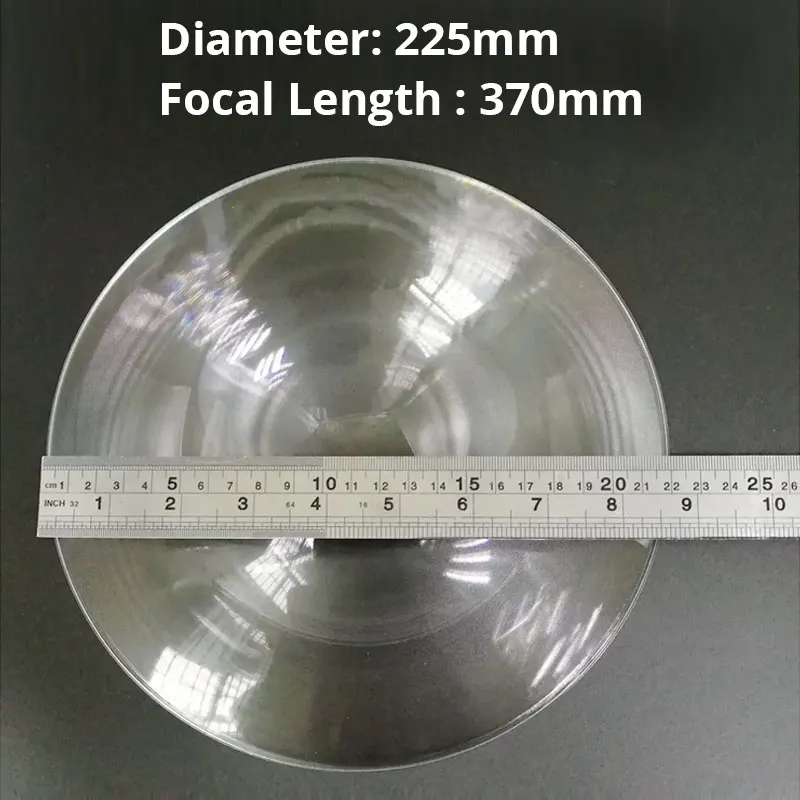 Round Fresnel Lens Circular Optical PMMA Diameter 225mm Solar Condensor Lens Magnifying Glass Focal Length 370mm