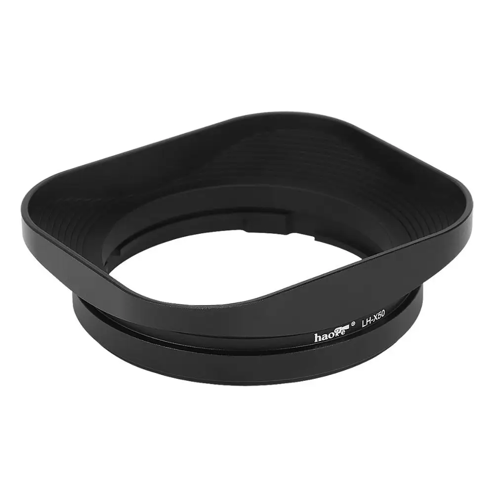 Haoge LH-X50 Square Metal Lens Hood for Fuji XF 50mm F2 R WR Lens on X-Pro2 Pro1 X-T2 T1 X-T20 X-T10 X-E2S X-A5 X-A20 X-E3 X-H1