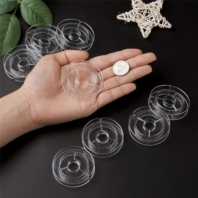 20pcs 50x10mm Clear Empty Wheel Plastic Spools Jewelry Tools for Beading Wire Thread String Accessories Tools F65